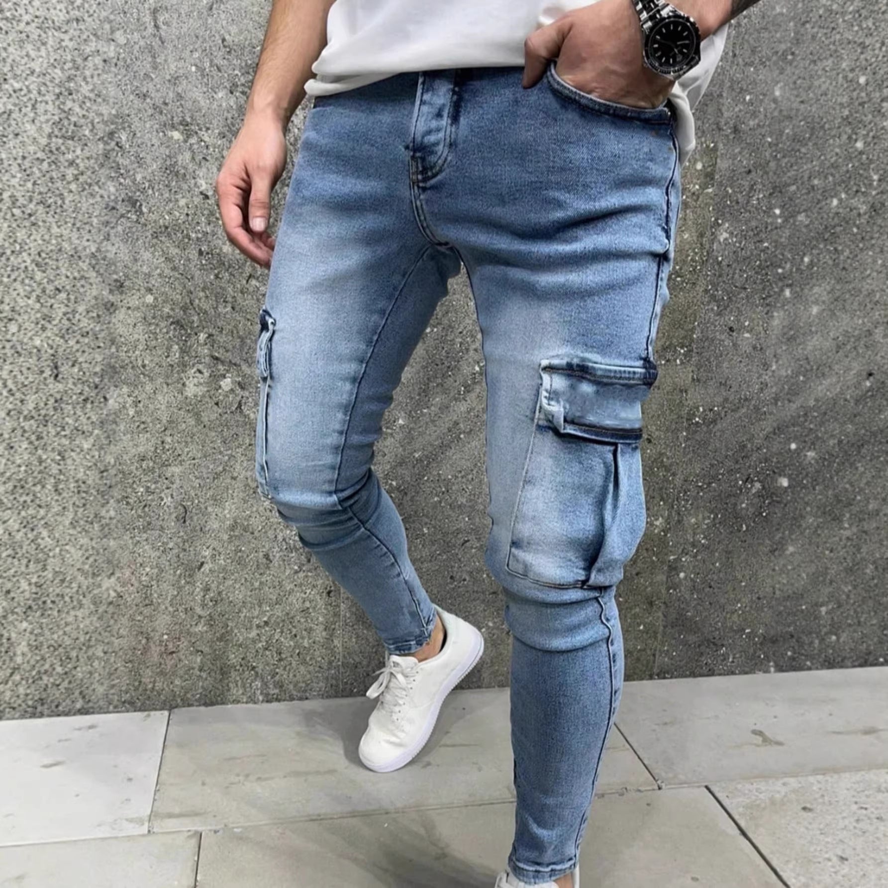 Fashionable Leopard-print Trendy Comfortable Denim Jeans