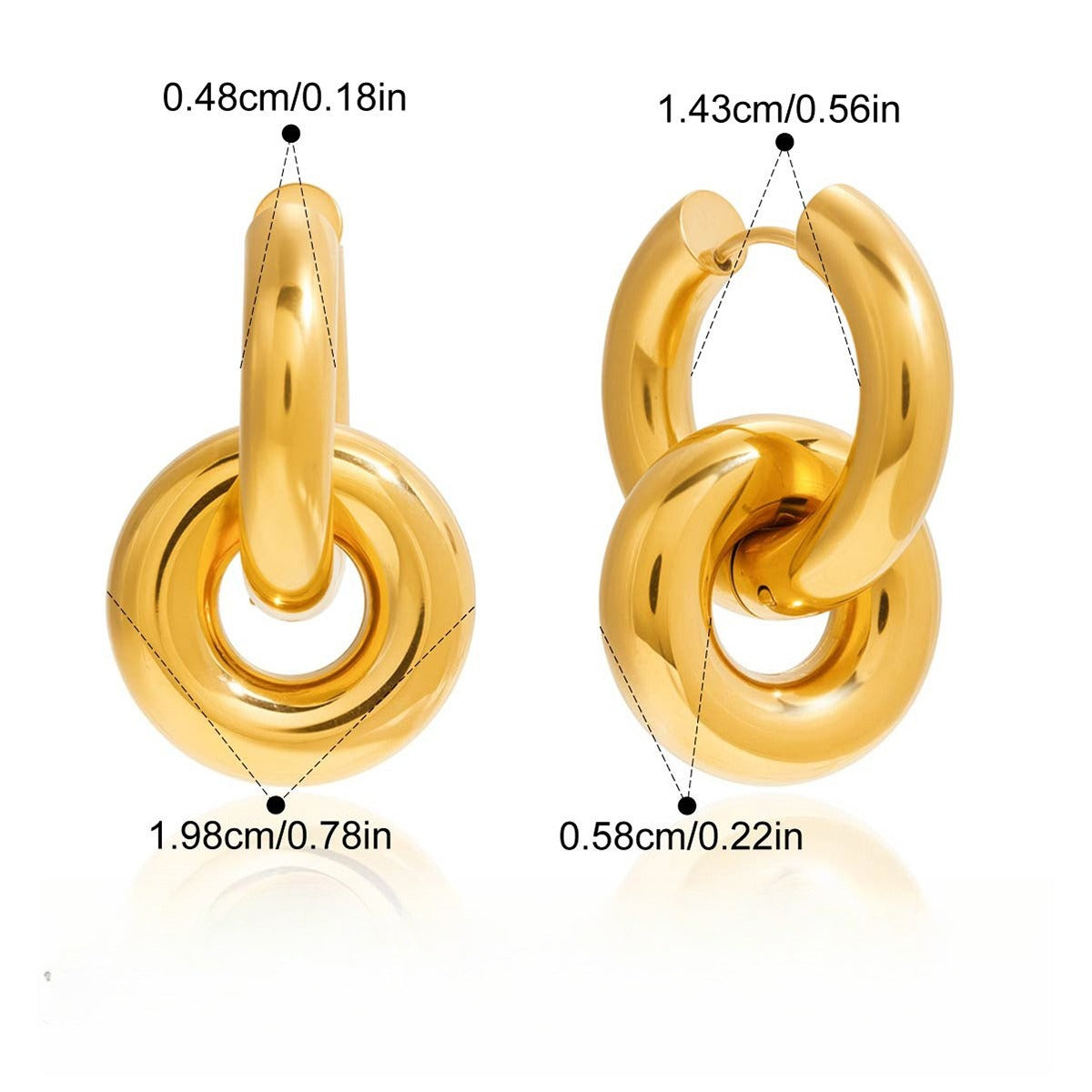 18K gold lightweight luxury hoop earrings