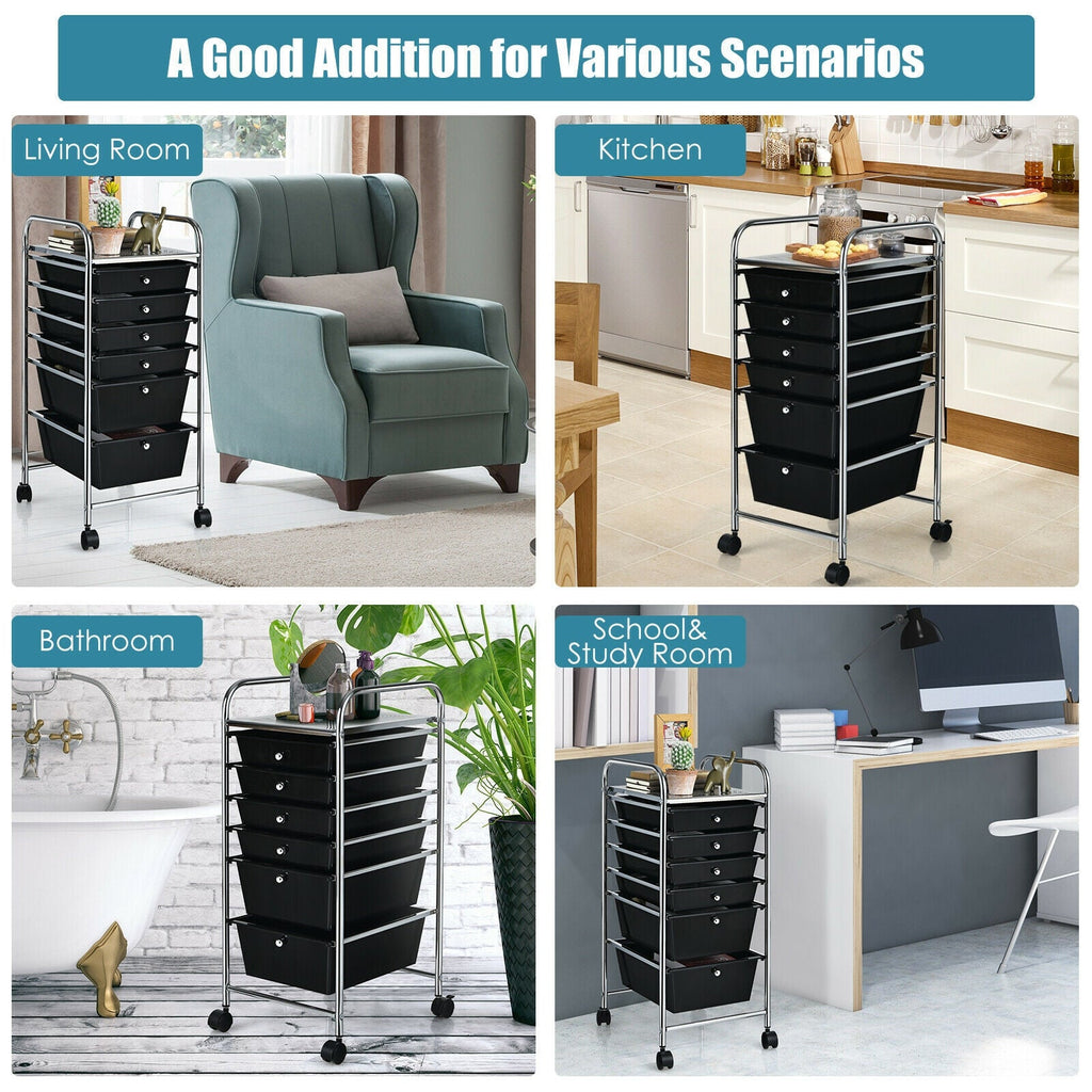 6 Drawers Rolling Storage Cart Organizer