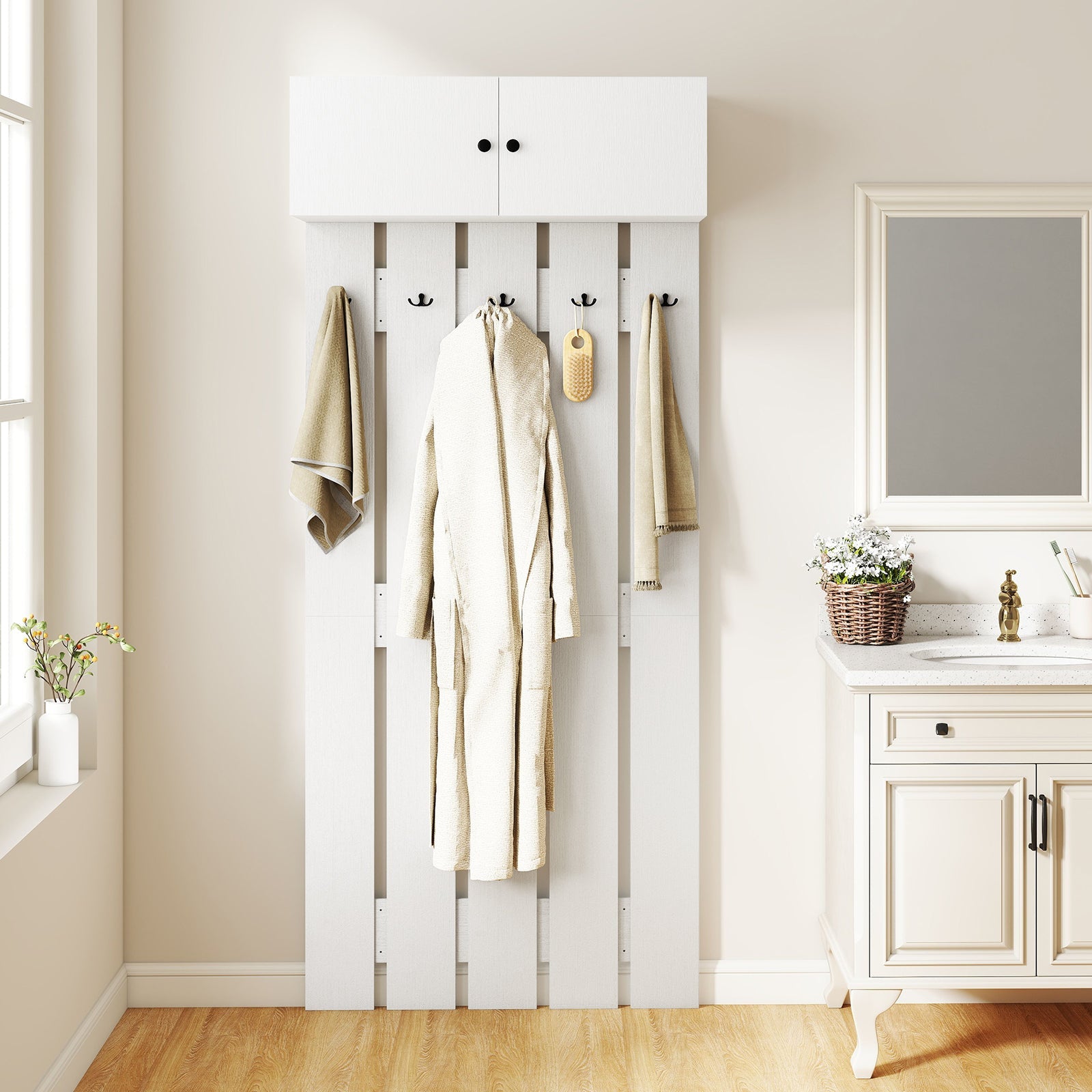 Entryway Wall Coat Rack Wall Mounted Coat Clothes Rack