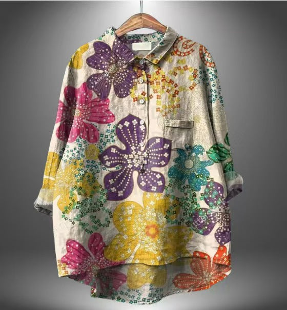 Womens Casual Long-sleeve Shirt Top