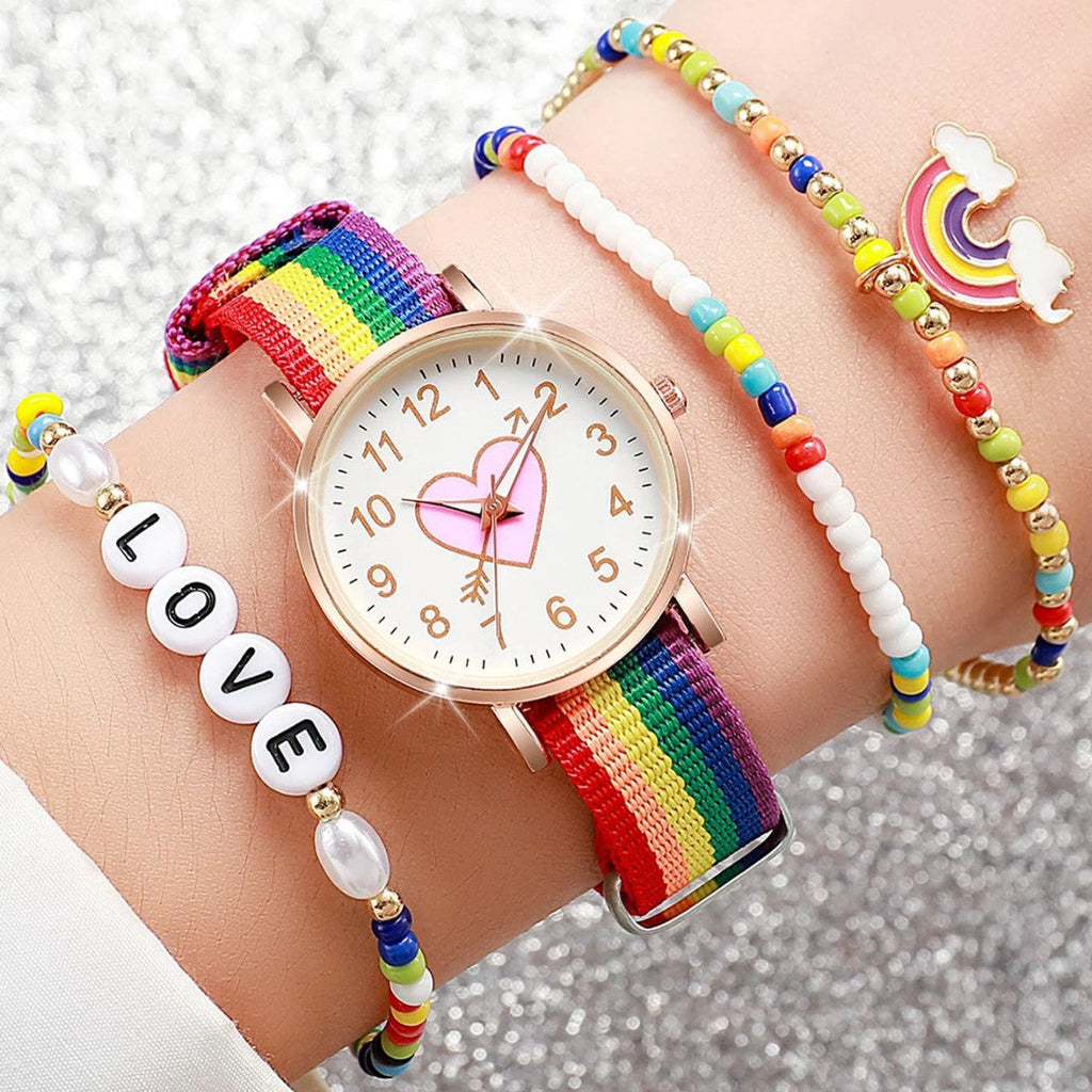 Rainbow Strap Luminous Watch For Women