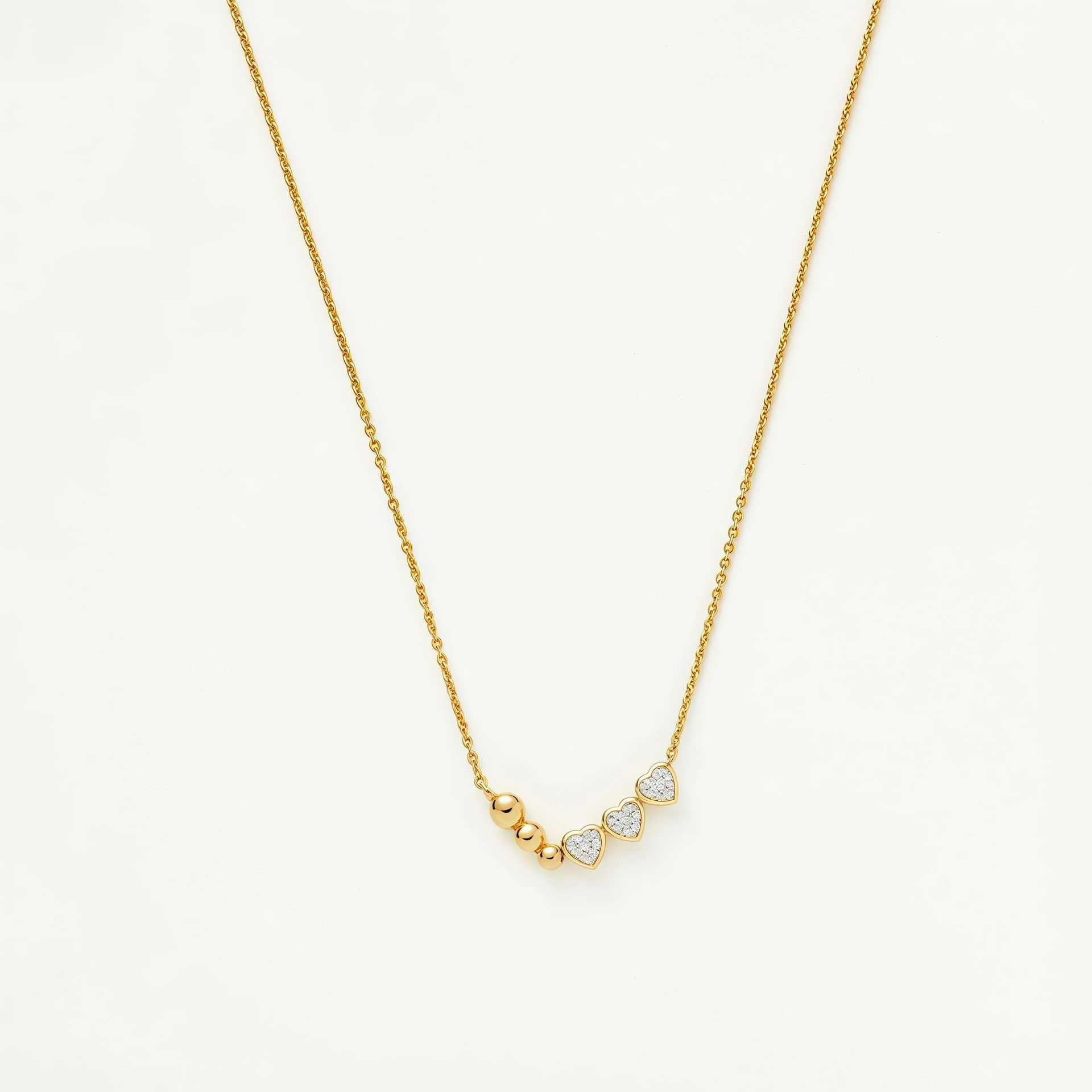 Multi-layered Heart-shaped Diamond Layered Necklace