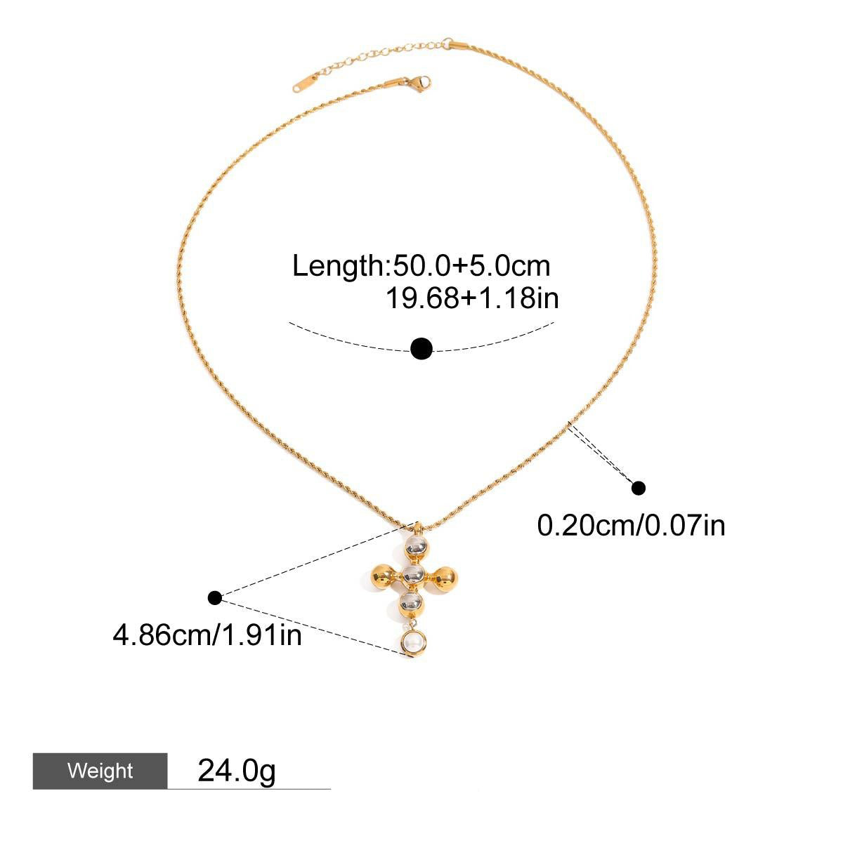 18K Gold Cross Design Light Luxury High-end Necklace