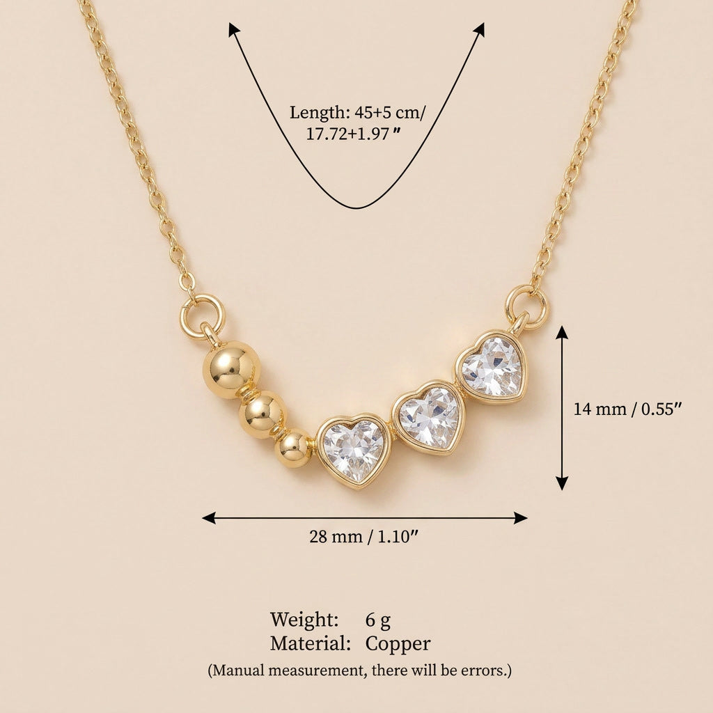 Multi-layered Heart-shaped Diamond Layered Necklace