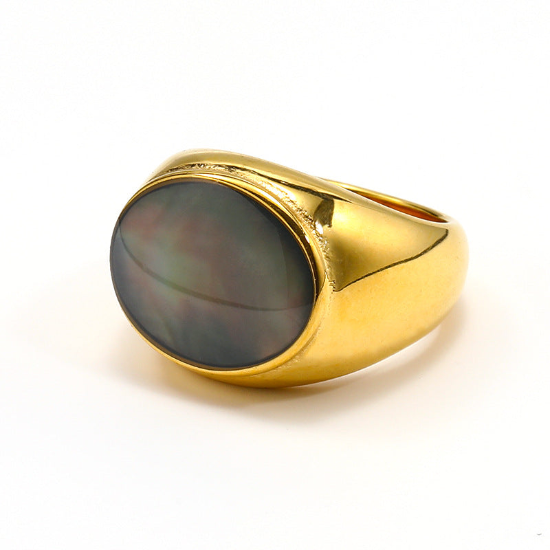 Modern Luxe Oval Gemstone-Encrusted Ring For Women