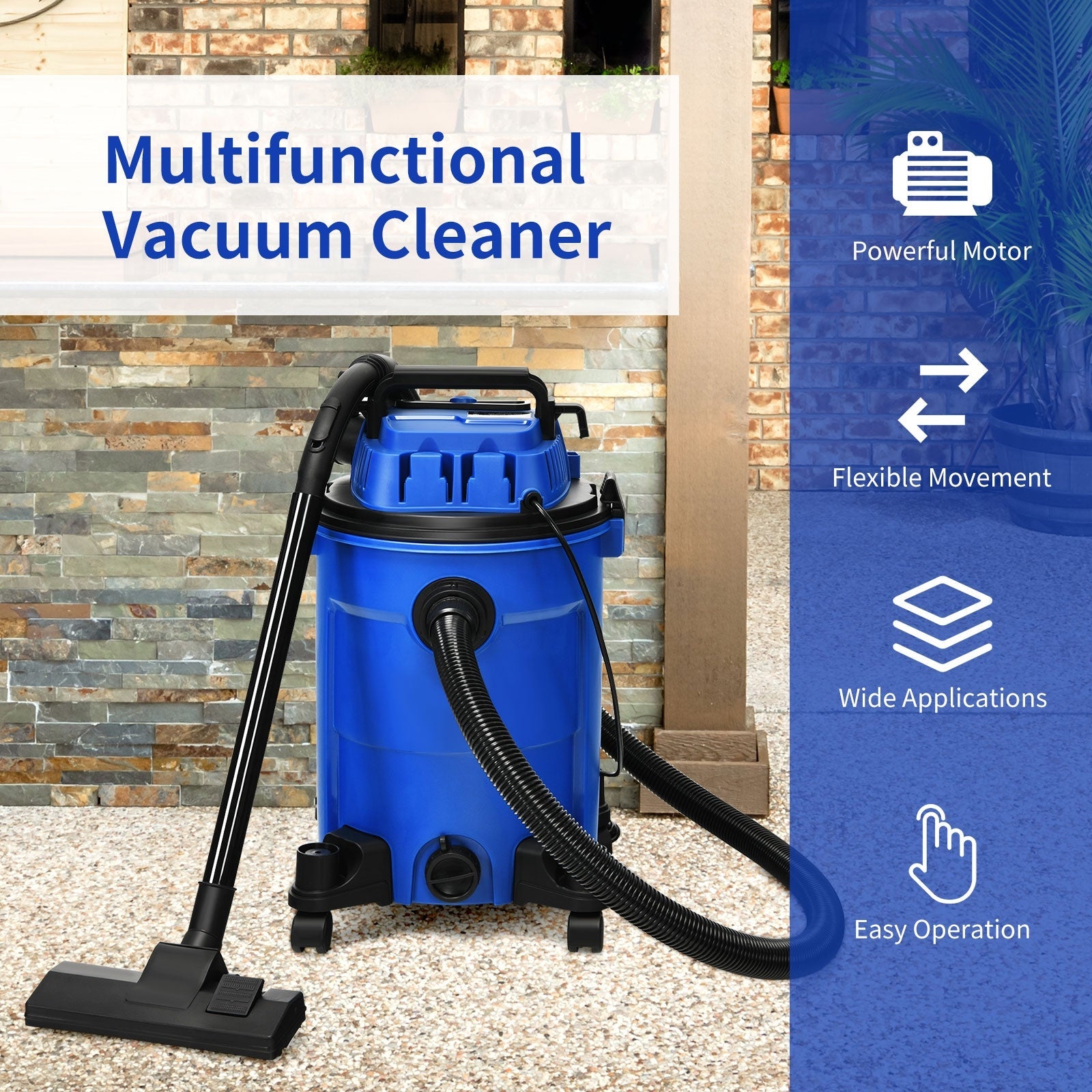 3 in 1 6.6 Gallon 4.8 Peak HP Wet Dry Vacuum Cleaner with Blower