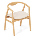 Bamboo Accent Chair with Armrest and Curved Backrest-Natural