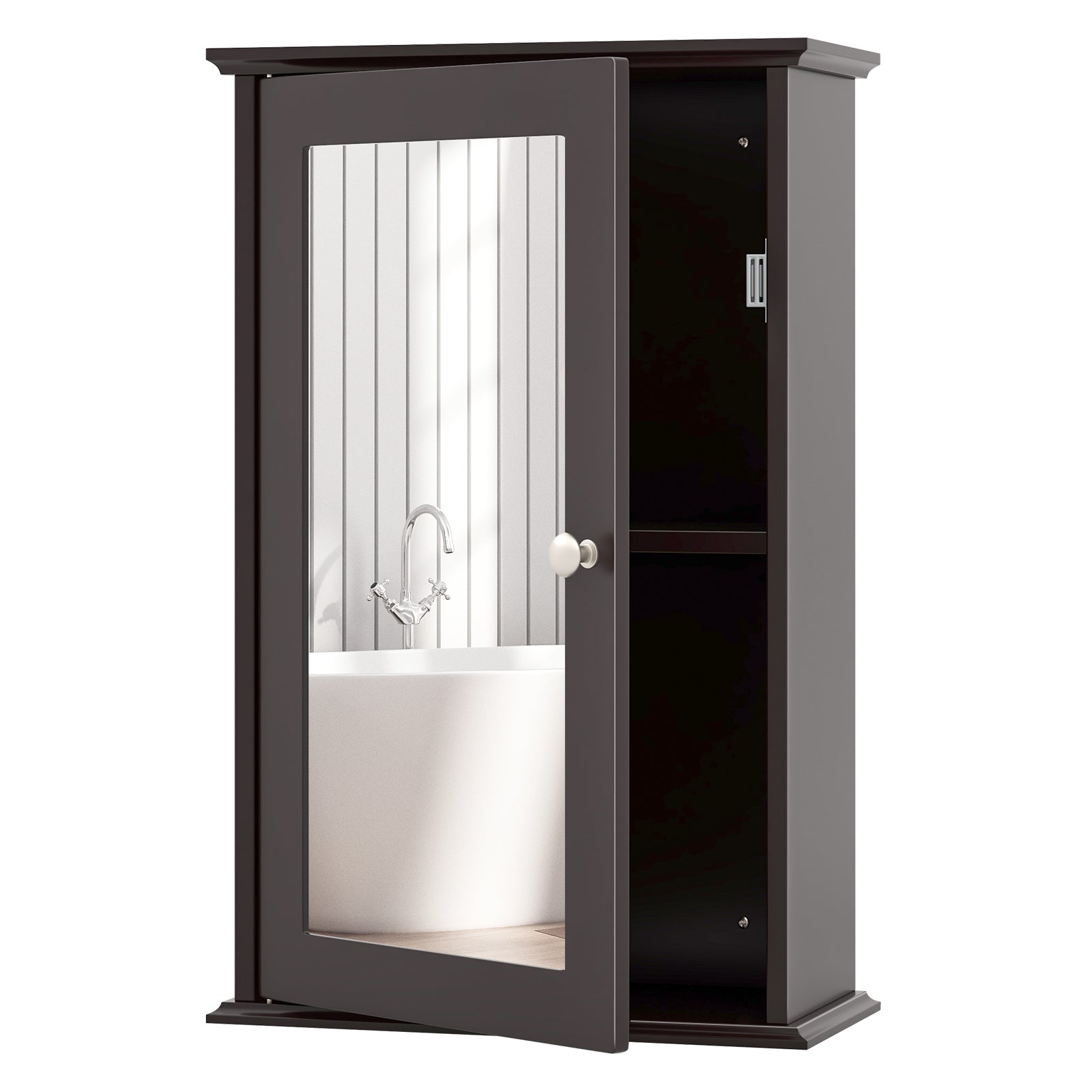 Bathroom Wall Cabinet with Single Mirror Door