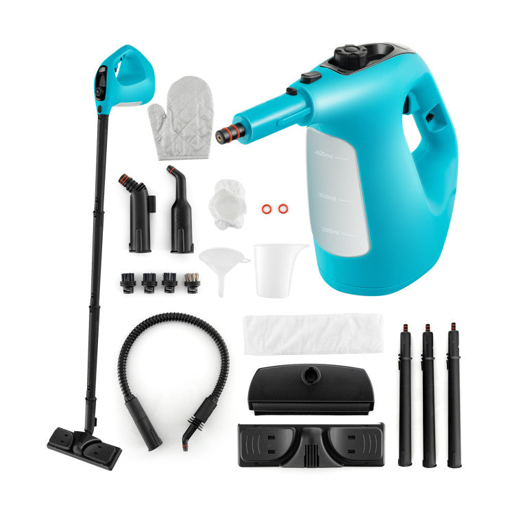 1400W Handheld Steam Cleaner with 14-Piece Accessory Kit and Child Lock