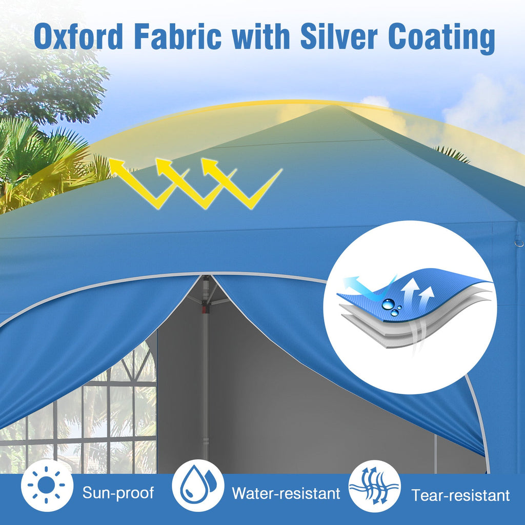 10 X 10 FT Pop up Canopy Tent with 4 Removable Sidewall