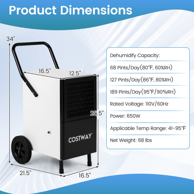 Commercial Dehumidifier and Heavy‑Duty Metal Floor Fan Combo