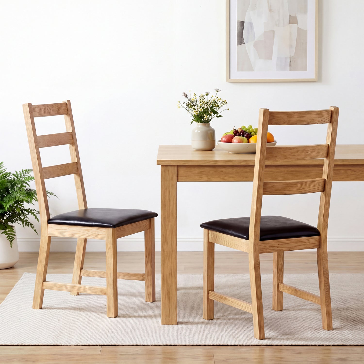 Dining Chairs Set of 2 Farmhouse Dining Room Chairs with Hollowed Backrest