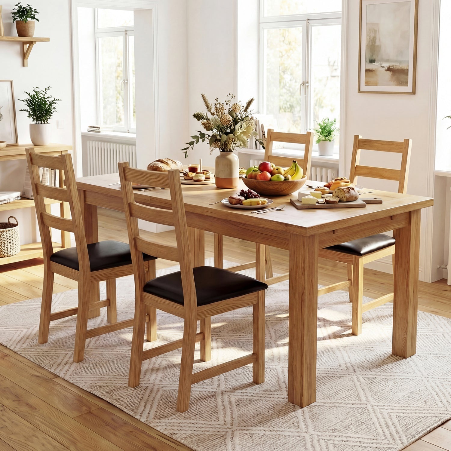 Dining Chairs Set of 2 Farmhouse Dining Room Chairs with Hollowed Backrest