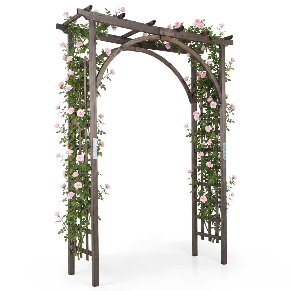Garden Arch Trellis 85" Tall Fir Wood for Climbing Plants