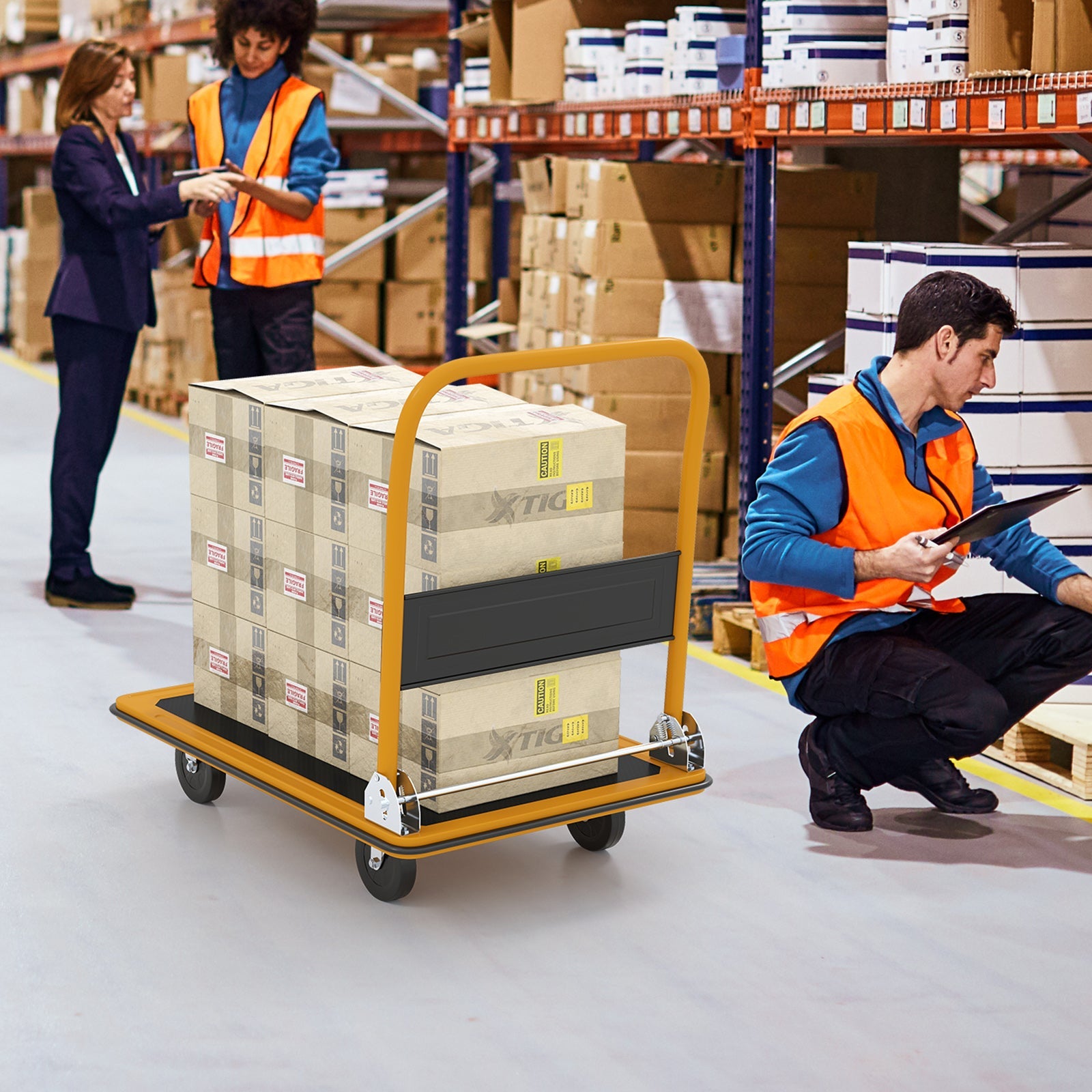 660 Pounds Folding Platform Cart Dolly Hand Truck
