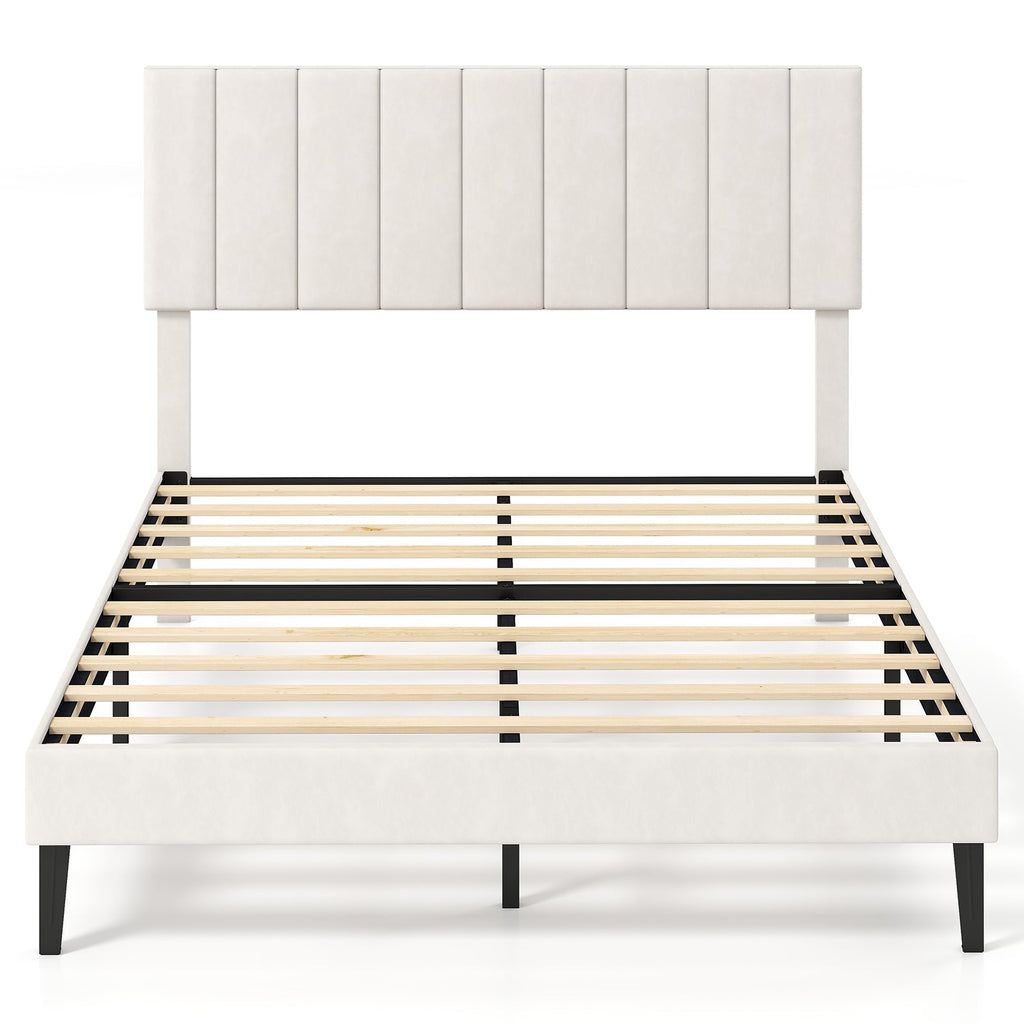 Full Size Velvet Upholstered Platform Bed Frame