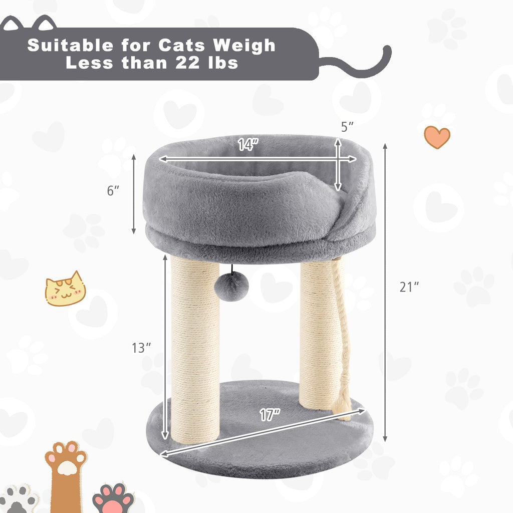 Cat Climbing Tree with Plush Perchs and Scratching Post