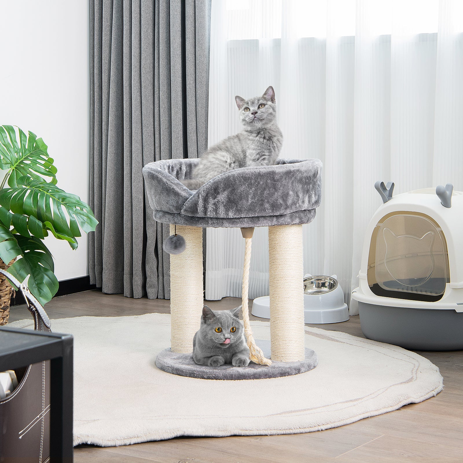 Cat Climbing Tree with Plush Perchs and Scratching Post