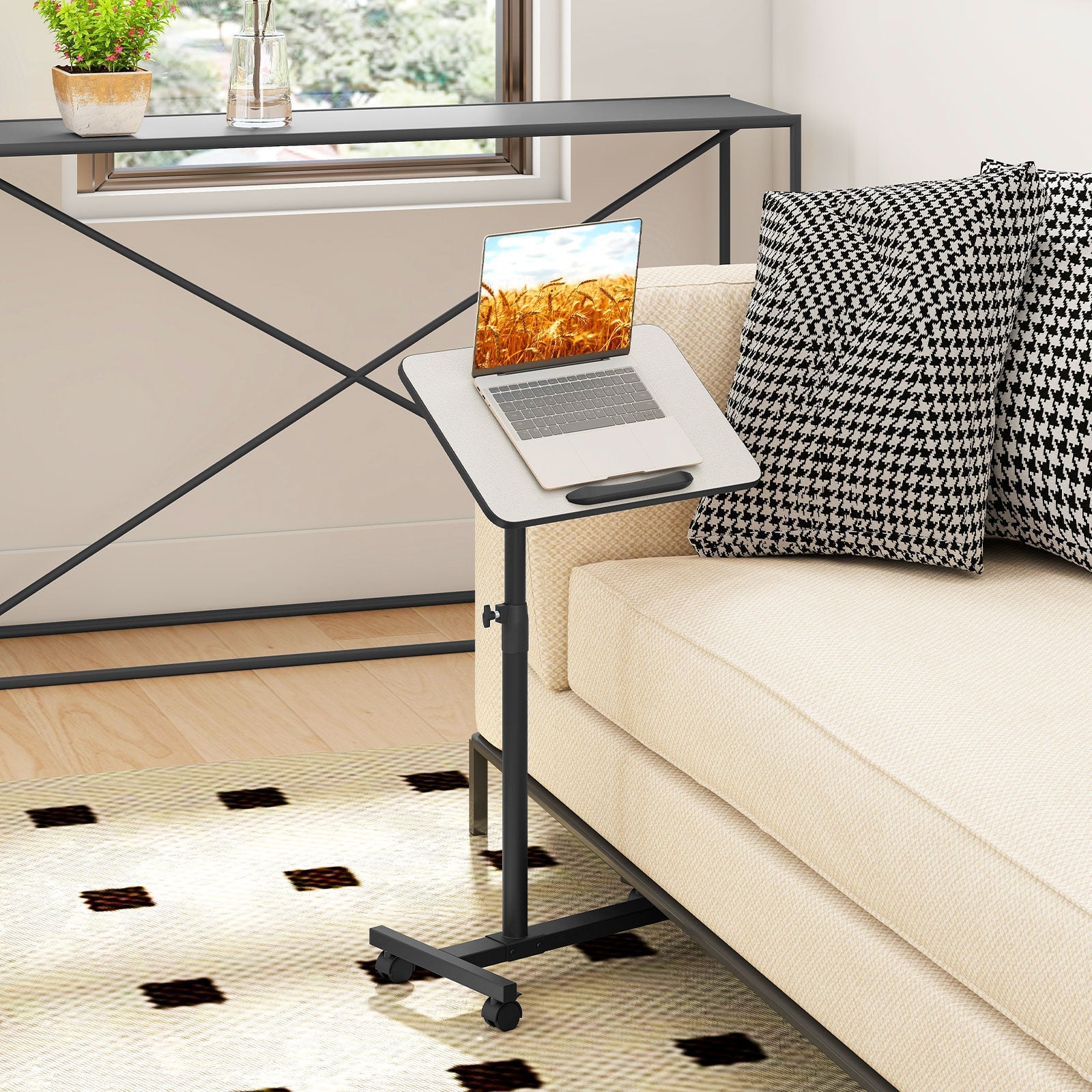 Overbed Rolling Food Tray Table