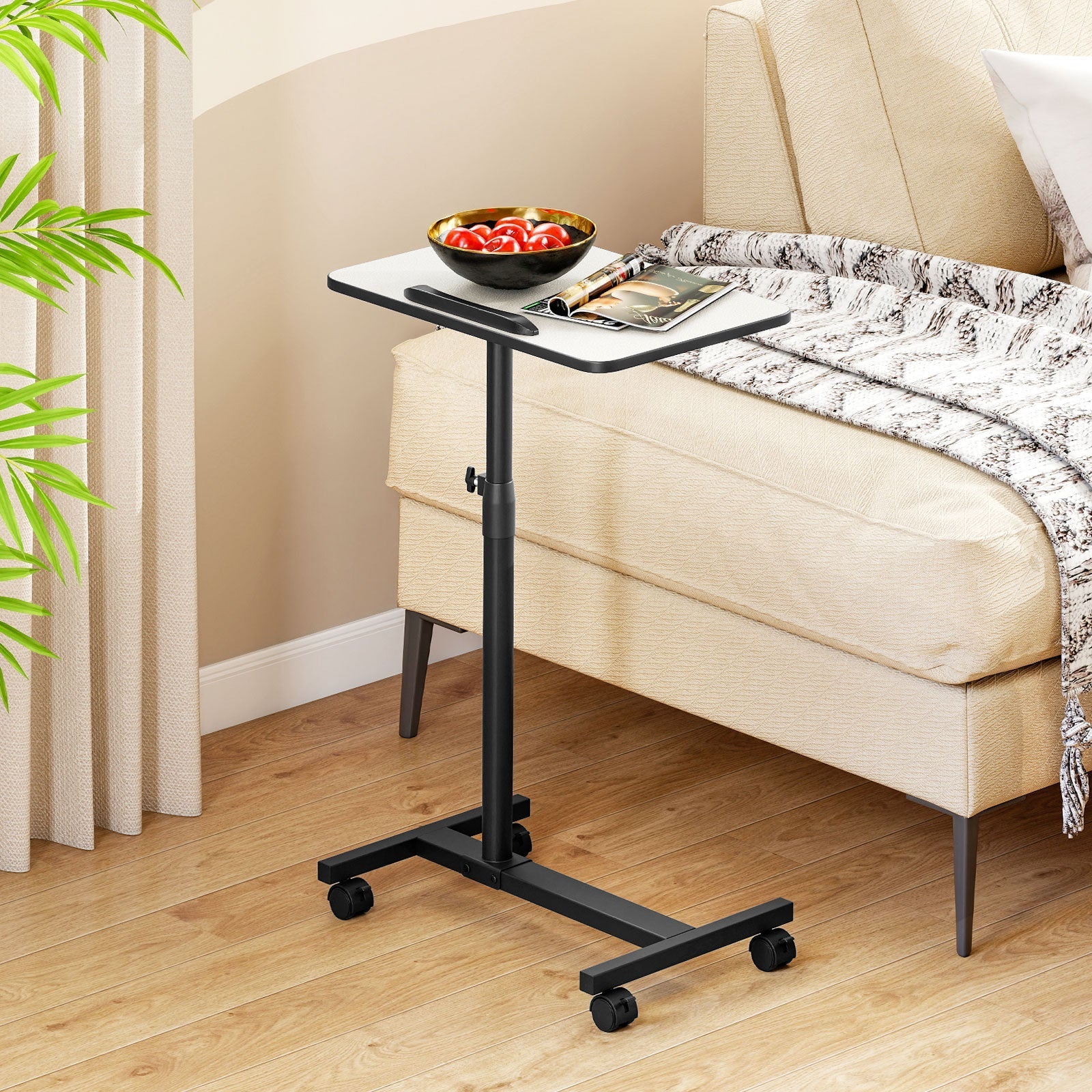 Overbed Rolling Food Tray Table
