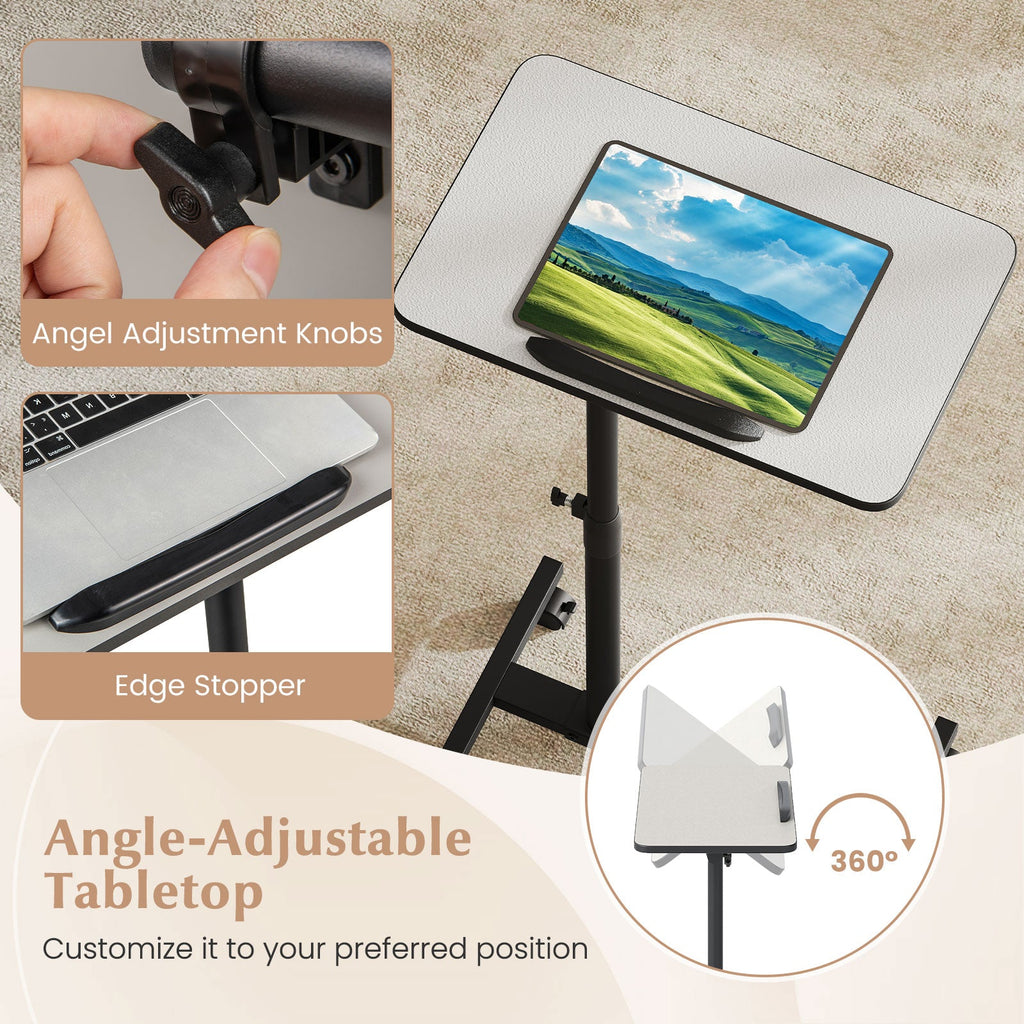 Overbed Rolling Food Tray Table