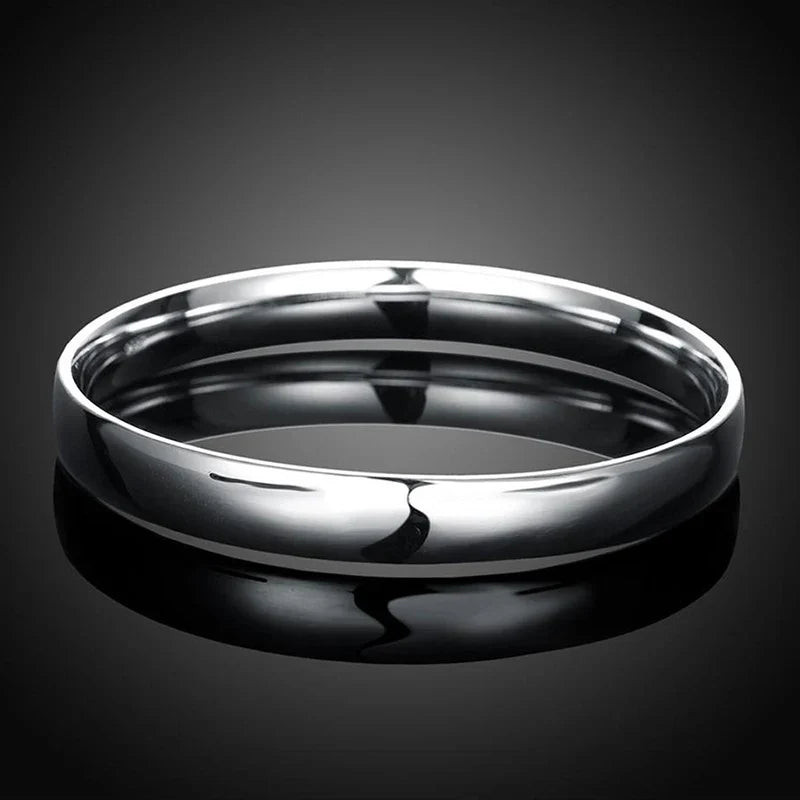 Aravant 925 Silver 10MM Smooth Bracelet&Bangle For Men Women Fashion Jewelry Gifts