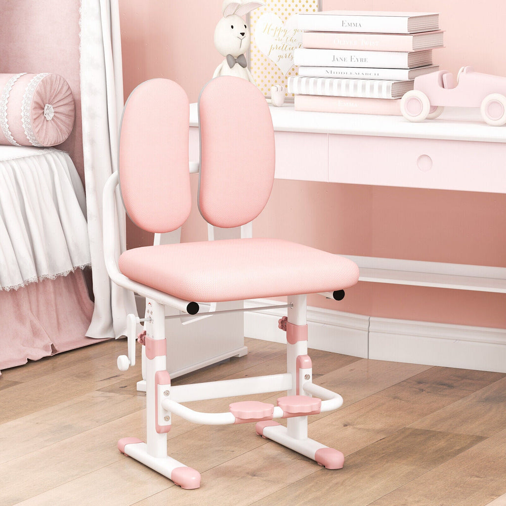 Ergonomic Height-adjustable Kids Study Chair with Double Back Support