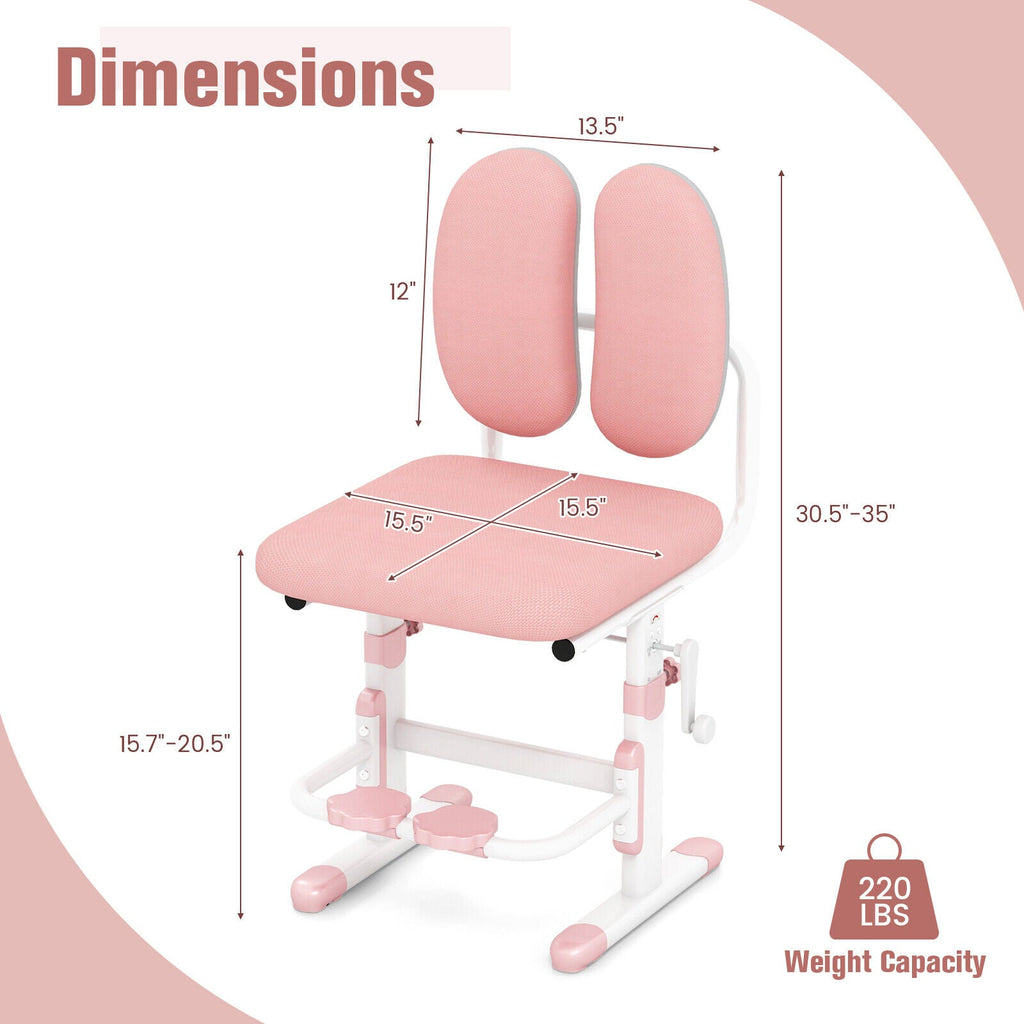 Ergonomic Height-adjustable Kids Study Chair with Double Back Support
