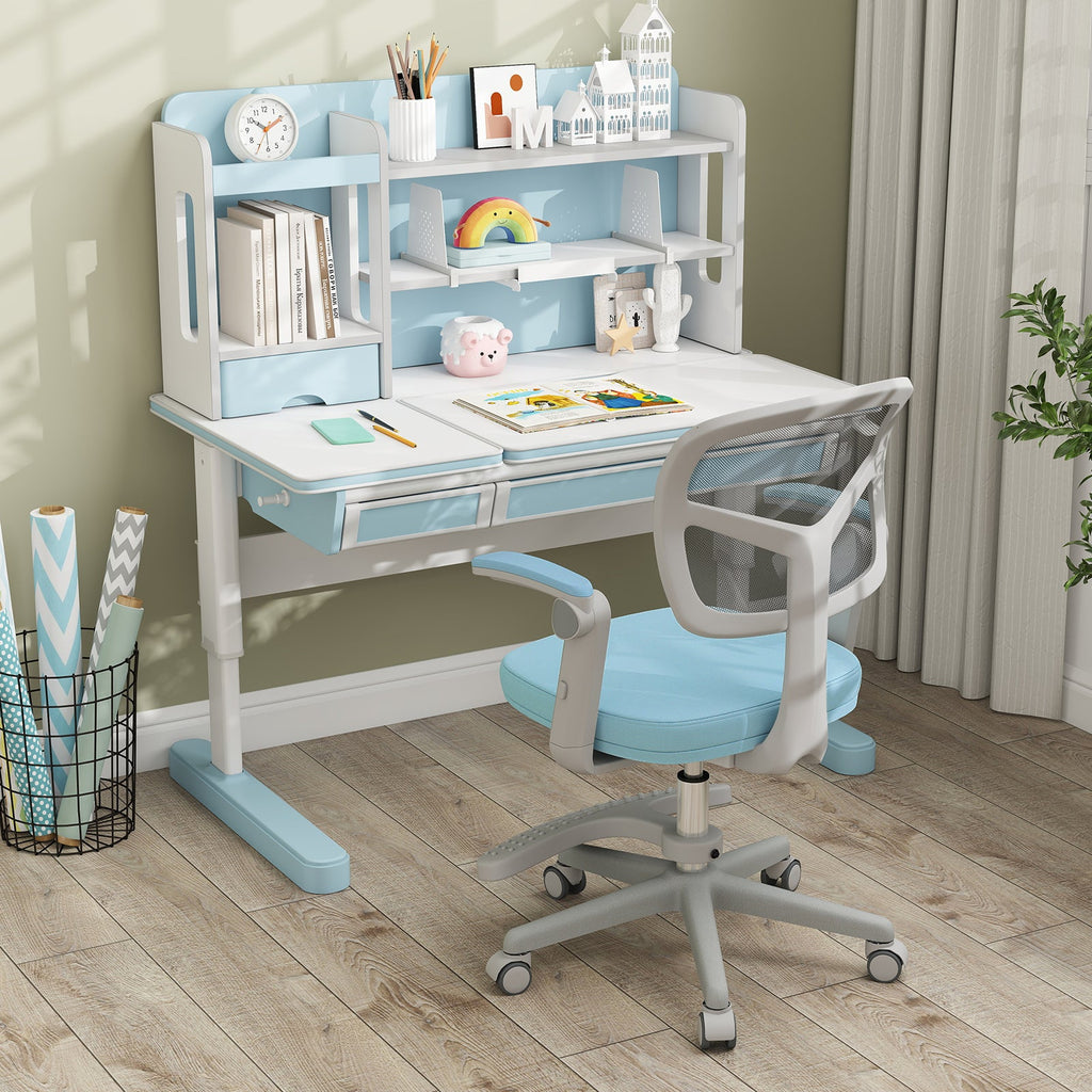 Kids Desk Chair Children Study Chair with Adjustable Height Armrest and Footrest