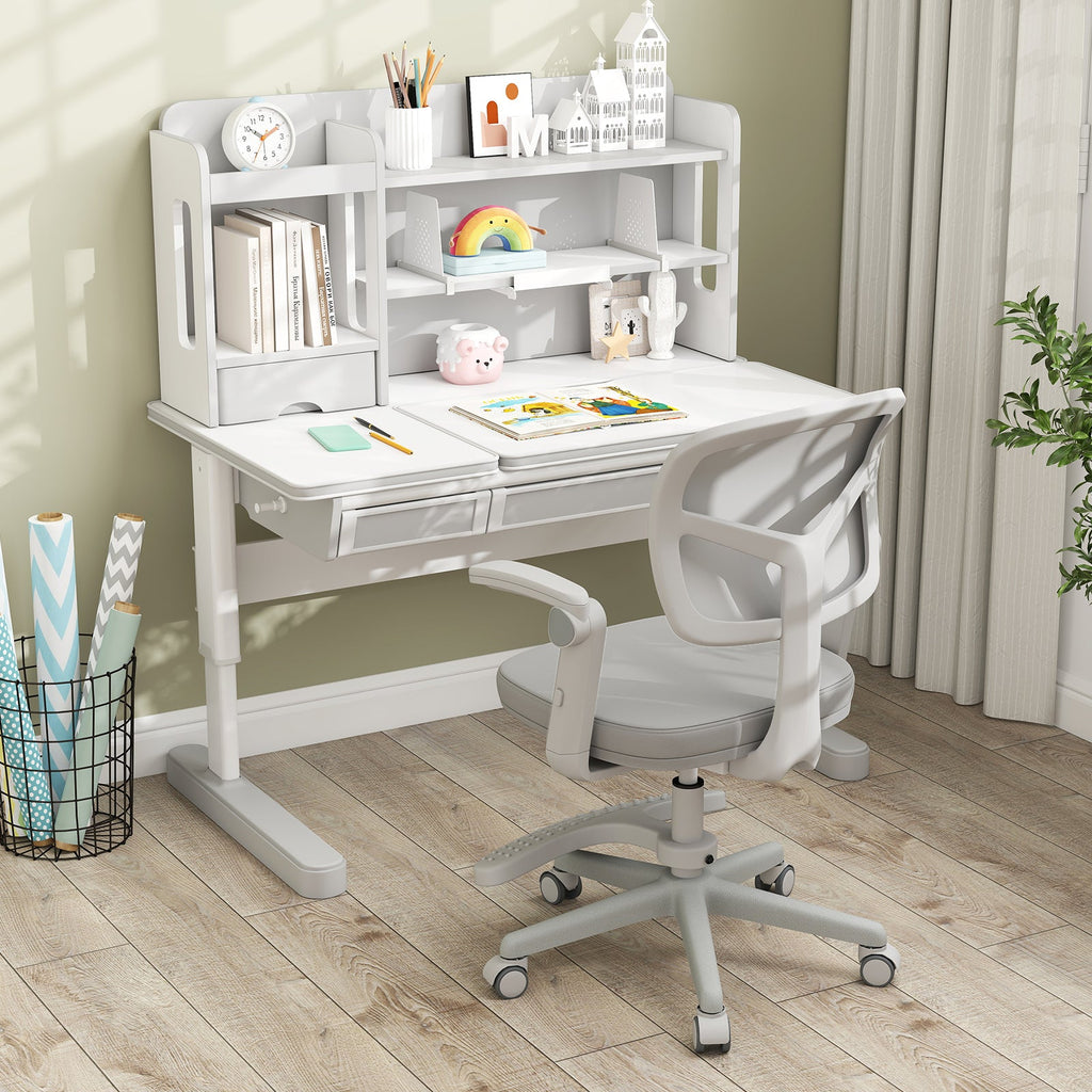 Kids Desk Chair Children Study Chair with Adjustable Height Armrest and Footrest