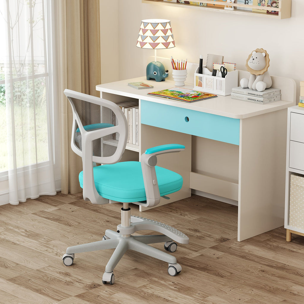 Kids Desk Chair Children Study Chair with Adjustable Height Armrest and Footrest