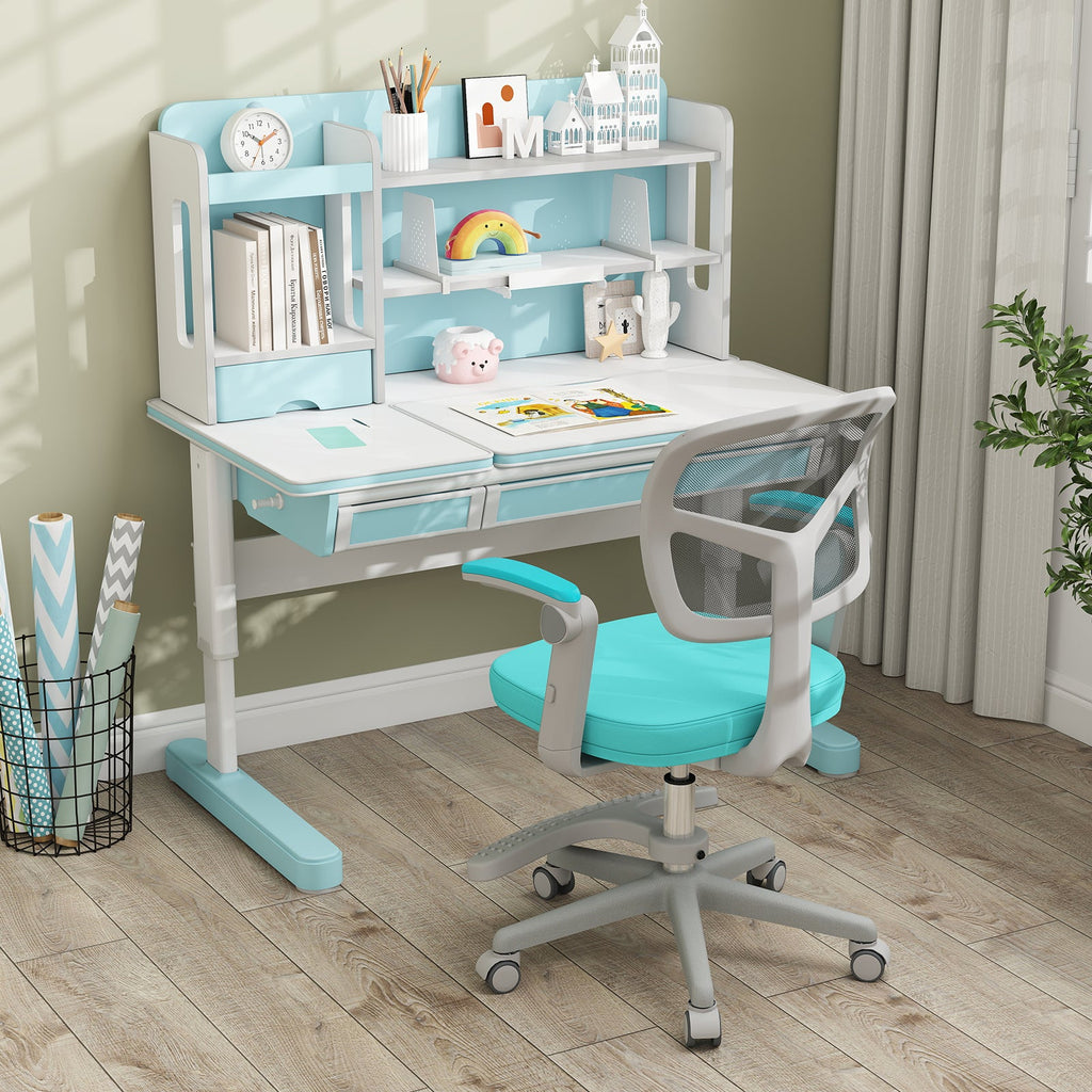 Kids Desk Chair Children Study Chair with Adjustable Height Armrest and Footrest