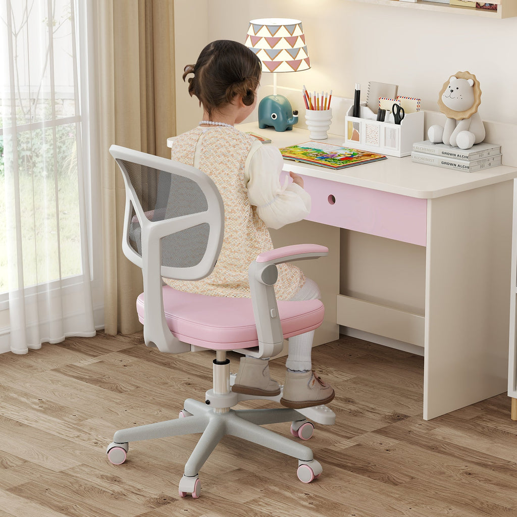 Kids Desk Chair Children Study Chair with Adjustable Height Armrest and Footrest