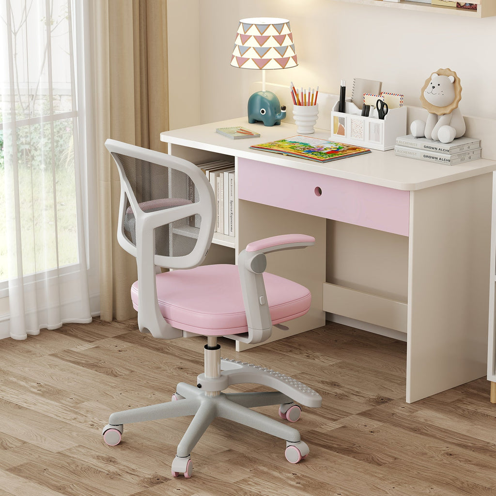 Kids Desk Chair Children Study Chair with Adjustable Height Armrest and Footrest