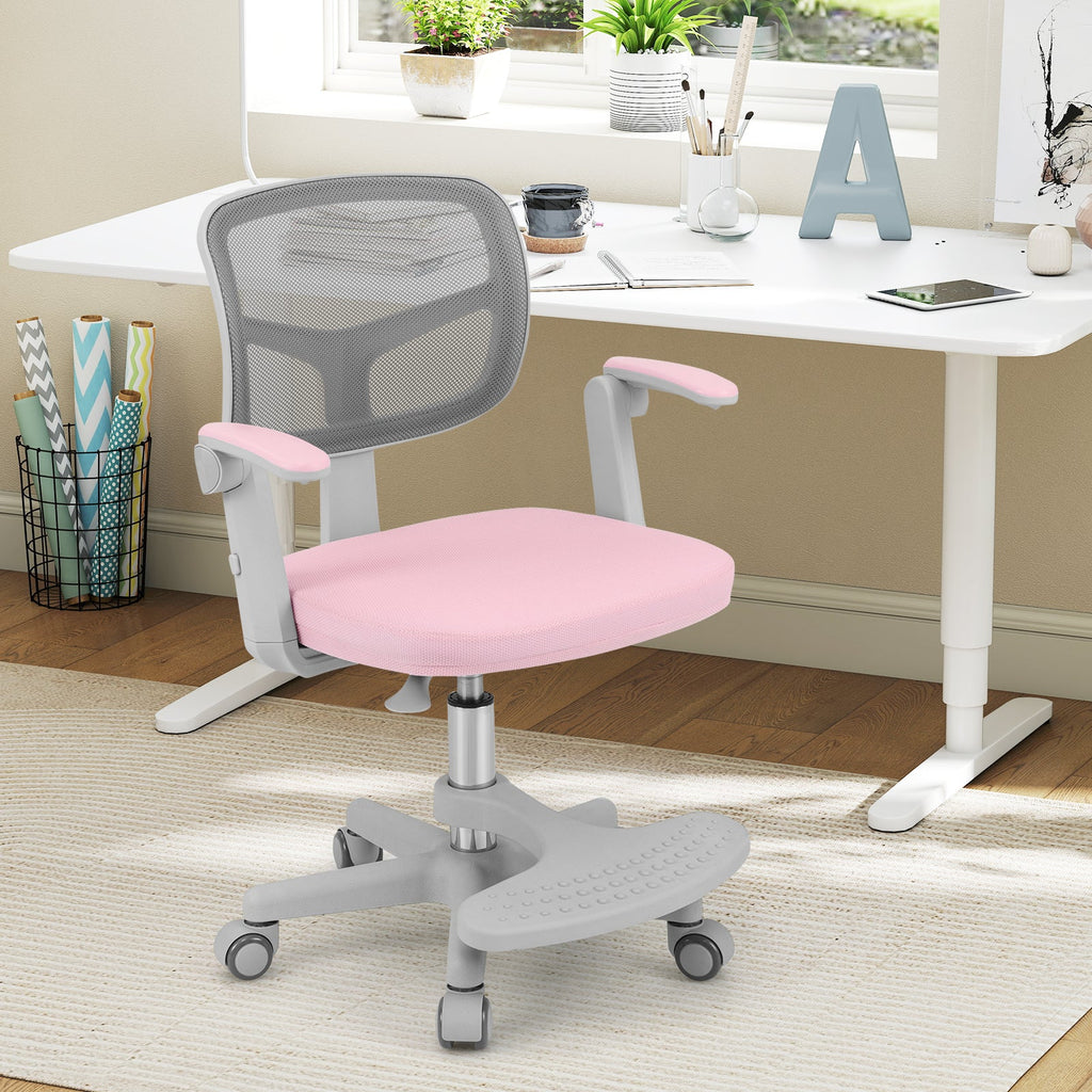 Kids Desk Chair Children Study Chair with Adjustable Height Armrest and Footrest