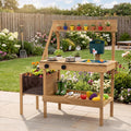 Wooden Mud Kitchen with Planter Box for Kids