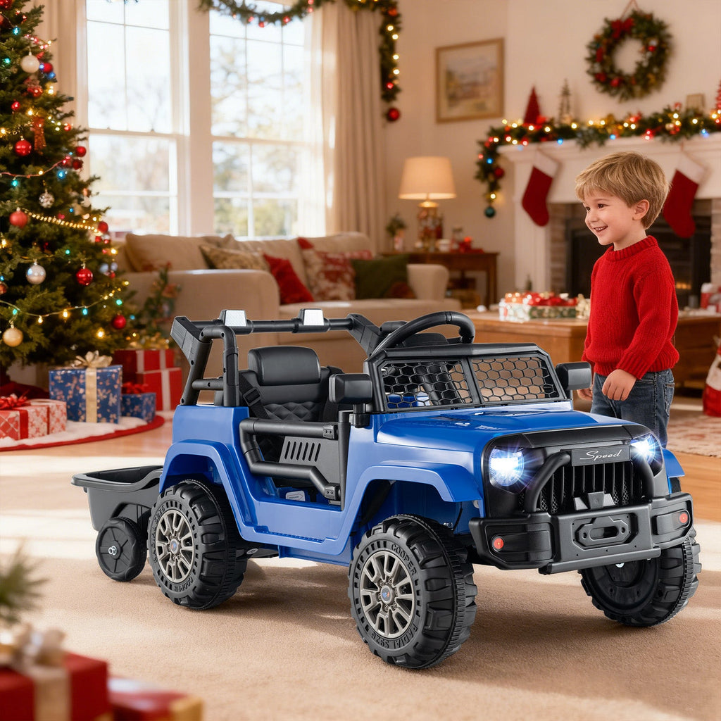 Kids Ride On UTV Car with Detachable Trailer 12V Battery Powered Ride On Truck