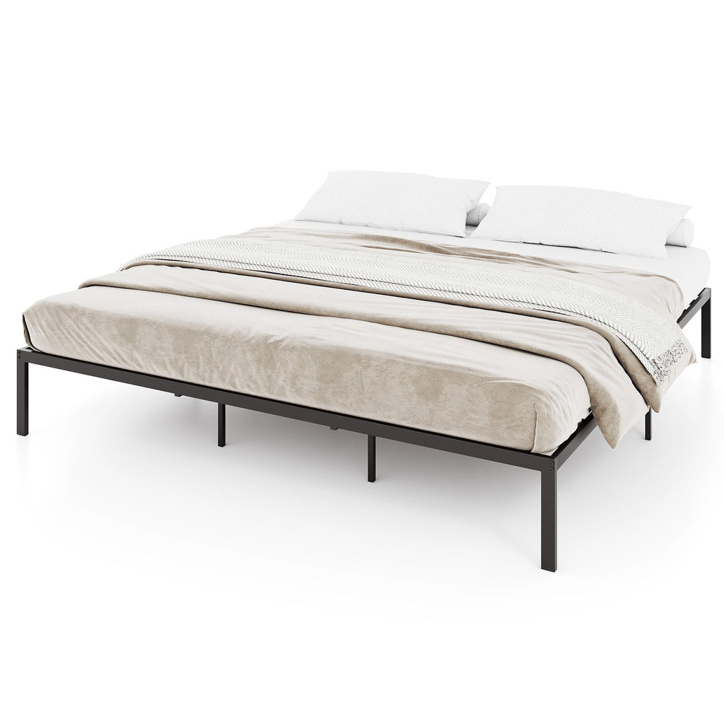Full/Queen/King Size Metal Bed Frame Heavy Duty Support Slats Mattress Foundation