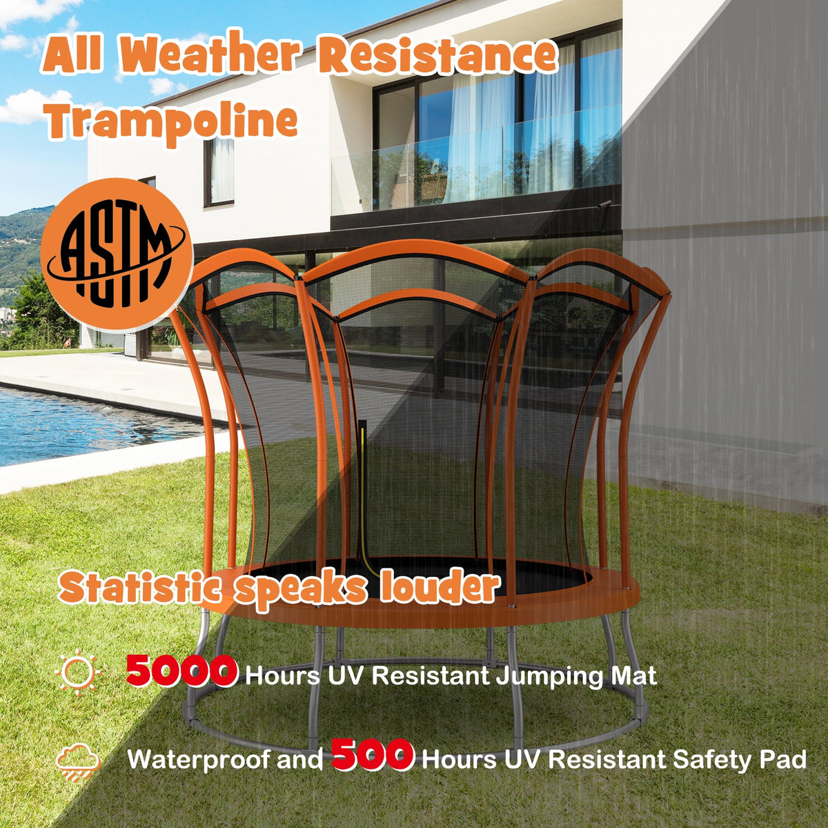 10 Feet Unique Flower Shape Trampoline with Galvanized Steel Frame