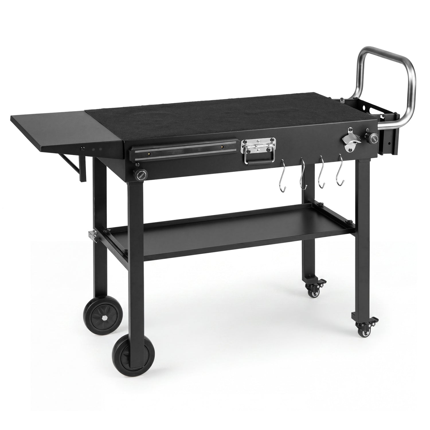 Foldable Grill Cart with 31" Tabletop & Storage Shelf