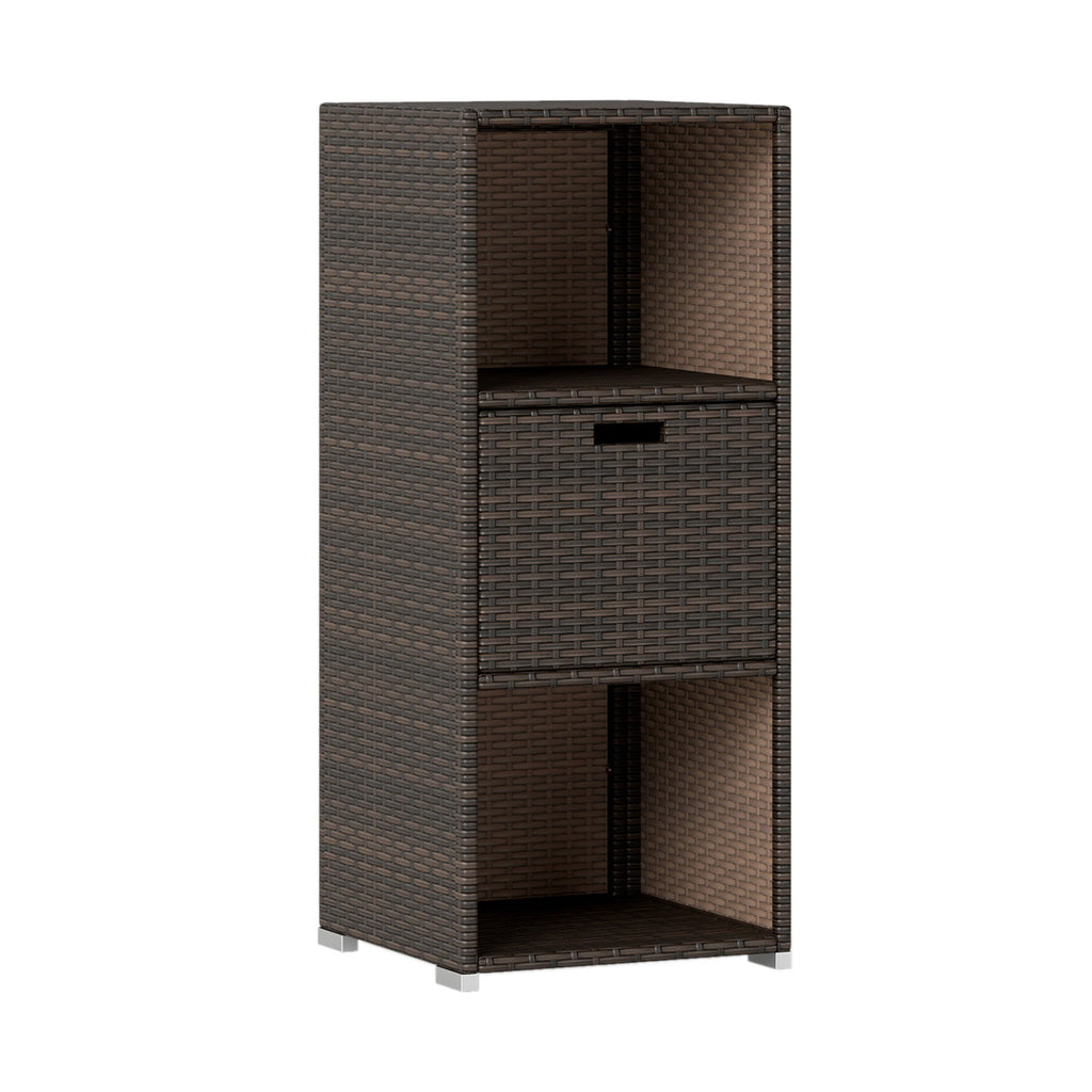 Outdoor Storage Cabinet Patio Wicker Organizer with Drawer