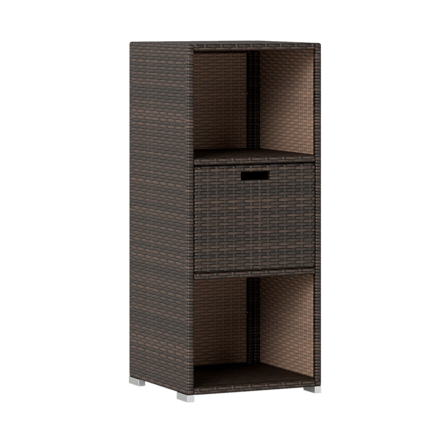 Outdoor Storage Cabinet Patio Wicker Organizer with Drawer