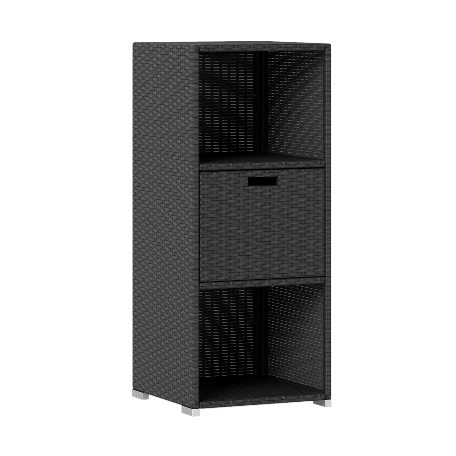 Outdoor Storage Cabinet Patio Wicker Organizer with Drawer