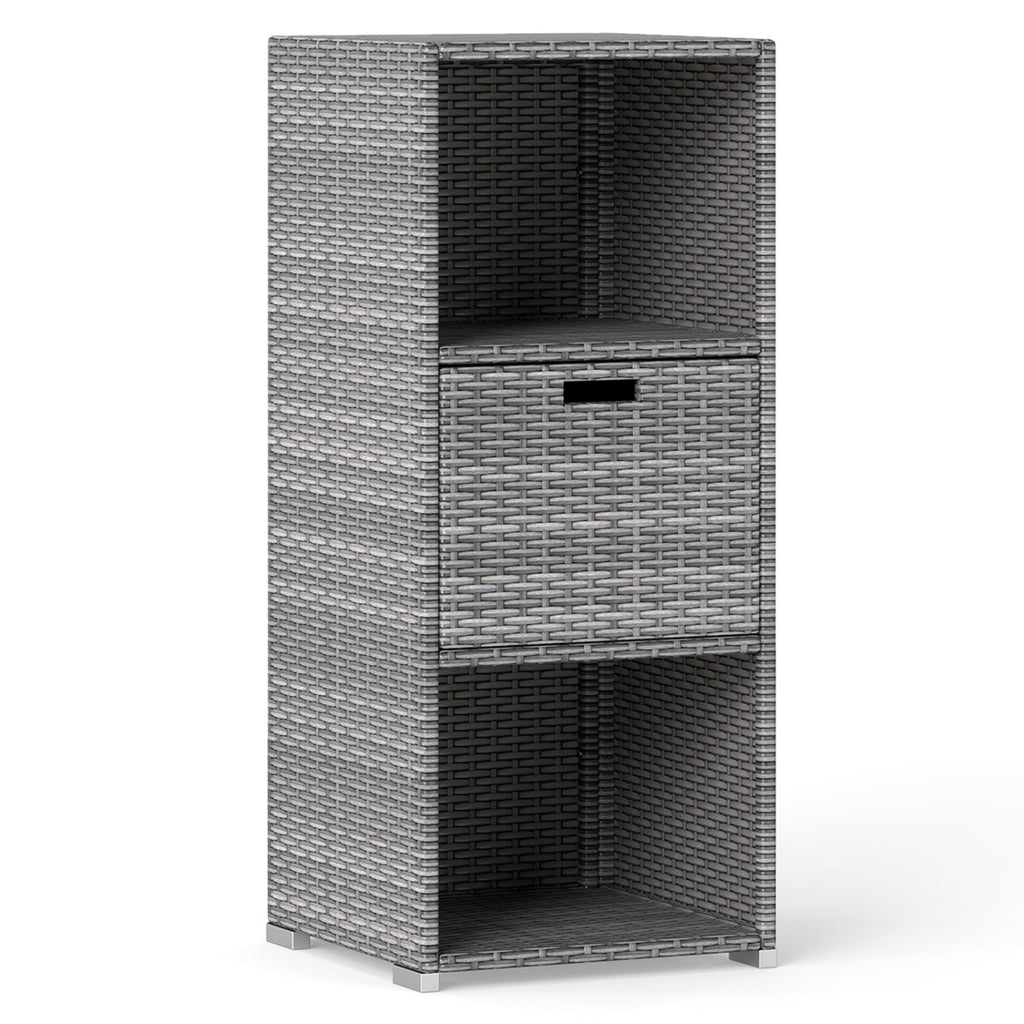 Outdoor Storage Cabinet Patio Wicker Organizer with Drawer