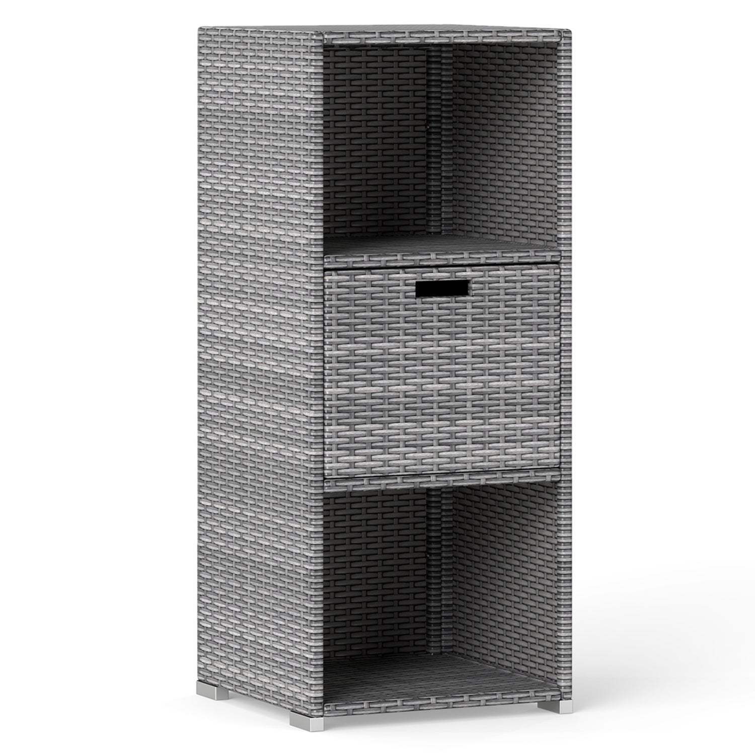 Outdoor Storage Cabinet Patio Wicker Organizer with Drawer