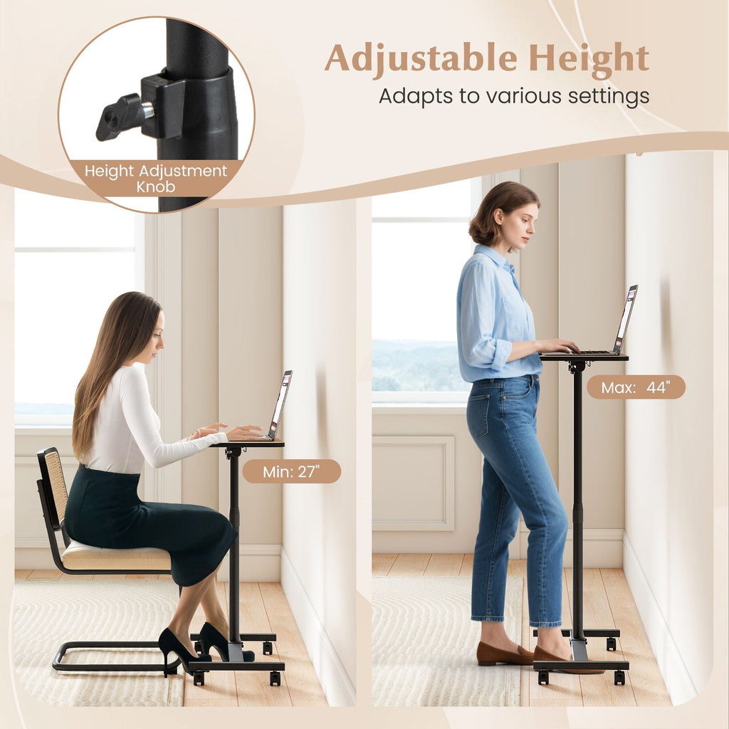 Overbed Rolling Food Tray Table