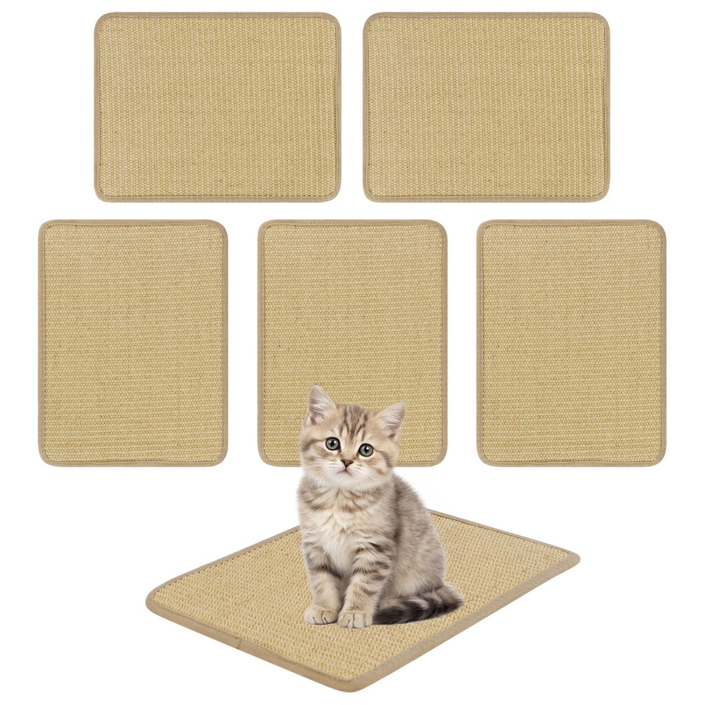 12 Pieces Cat Scratcher Mat Set 16 x 12 Inch Natural Sisal Pads