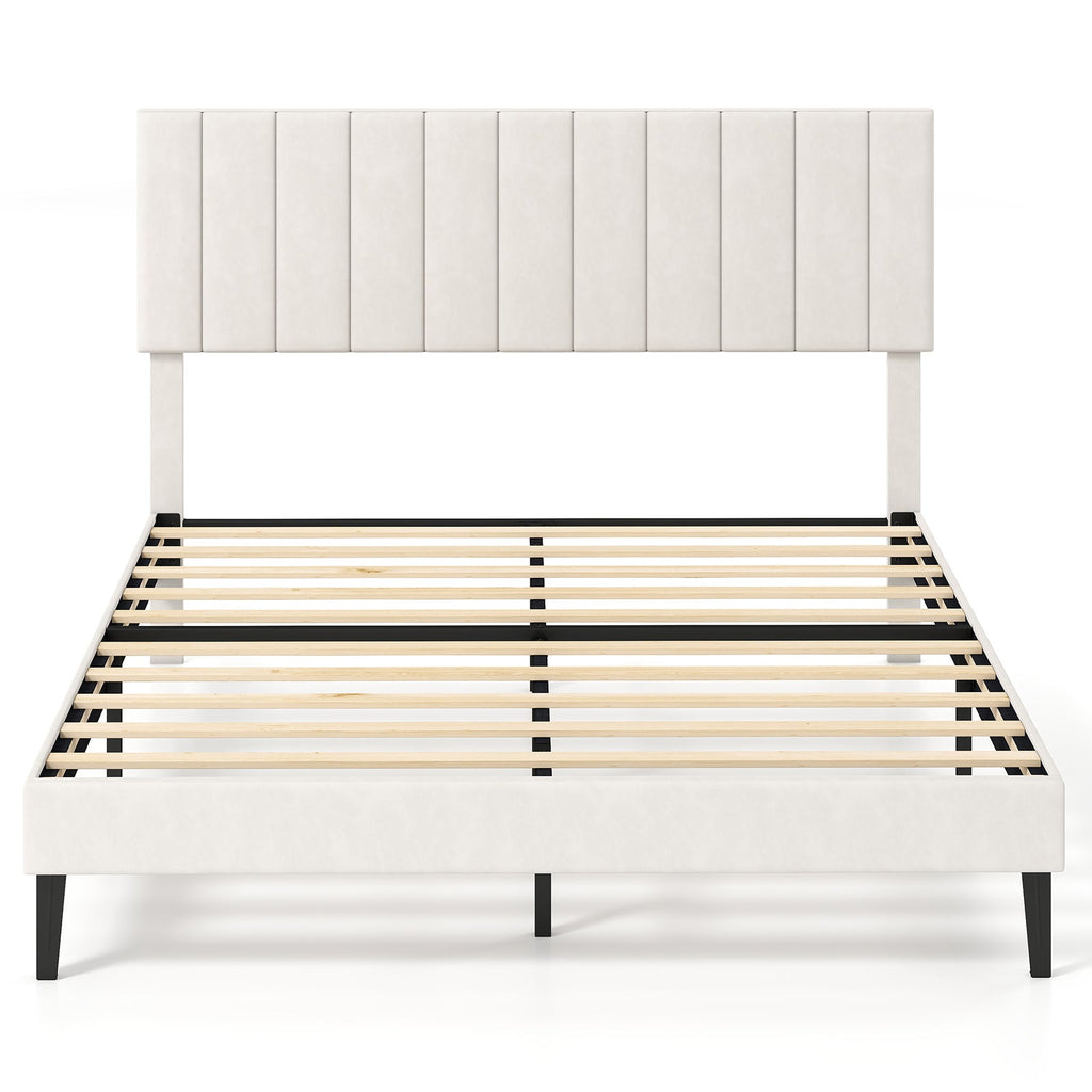 Full Size Velvet Upholstered Platform Bed Frame