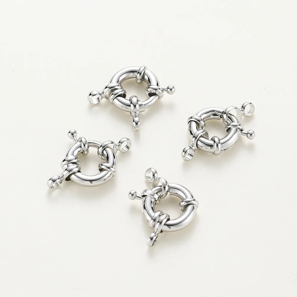 1-4pcs 14K 18K Real Gold Plated Sailor Clasps Bracelet Charm End Connector Spring Clasp For DIY Jewelry Making Necklace Findings